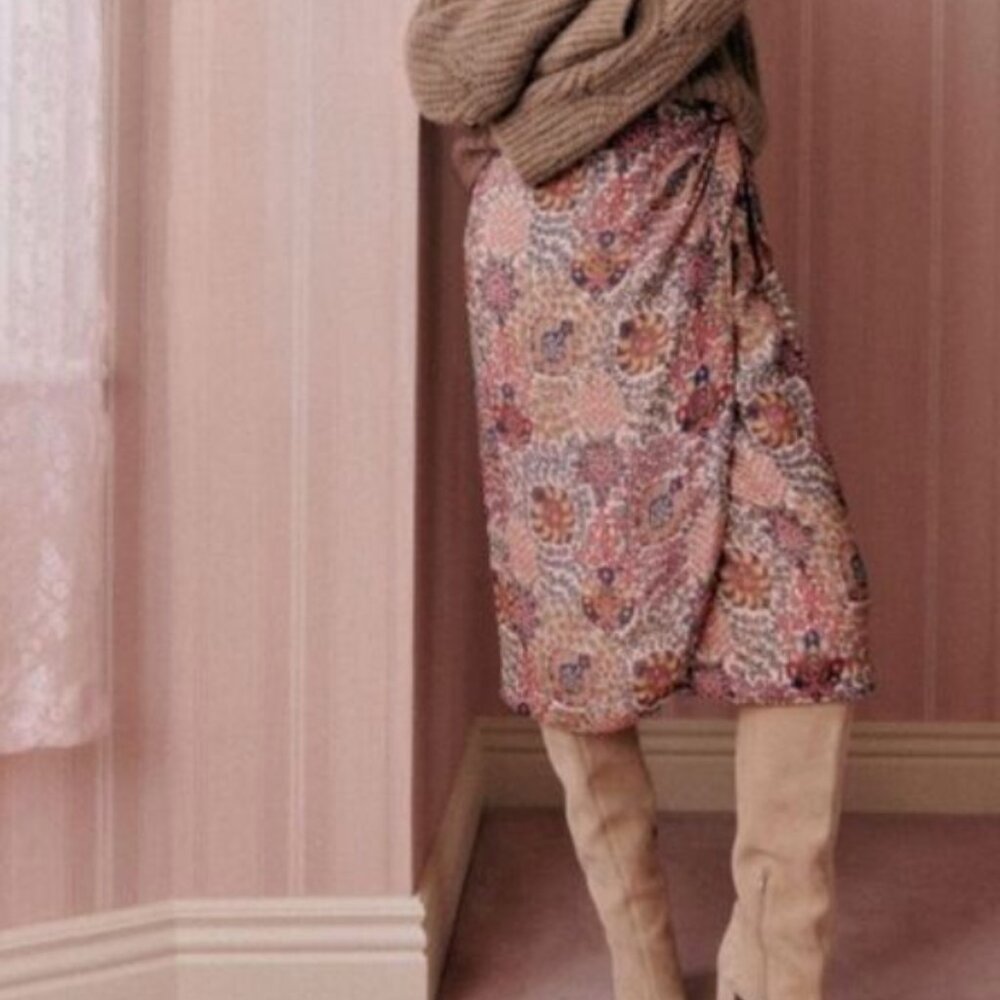 Sezane Kira Skirt Pastel Forest - Size 4